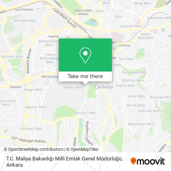 T.C. Maliye Bakanlığı Milli Emlak Genel Müdürlüğü map