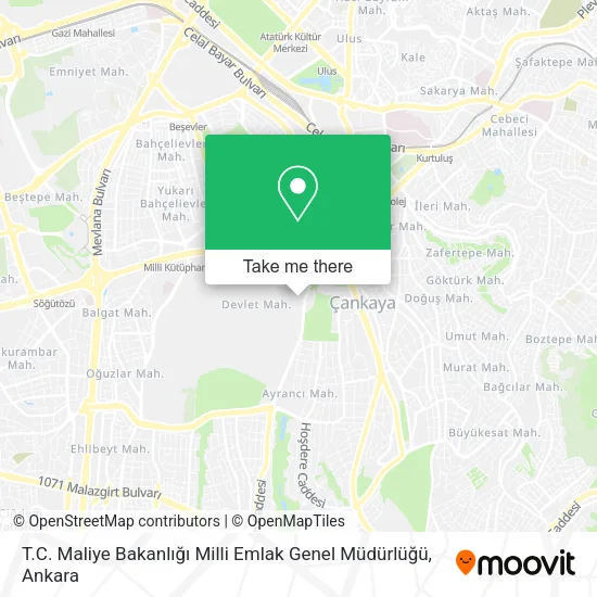 T.C. Maliye Bakanlığı Milli Emlak Genel Müdürlüğü map