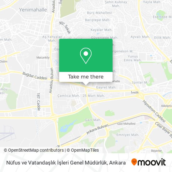Nüfus ve Vatandaşlık İşleri Genel Müdürlük map