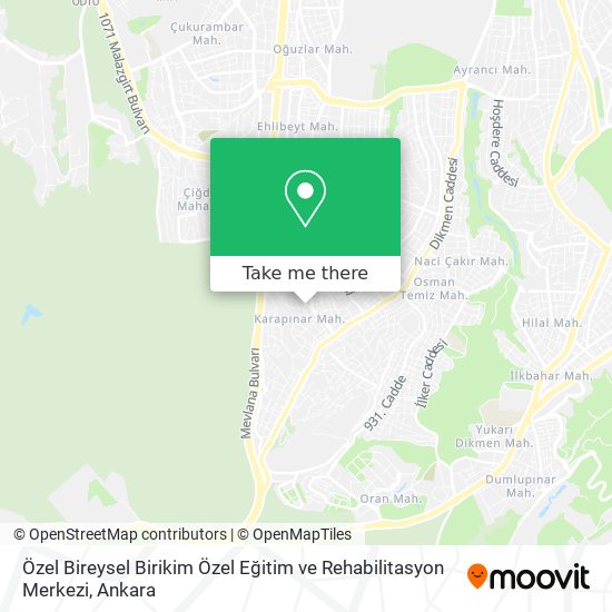Özel Bireysel Birikim Özel Eğitim ve Rehabilitasyon Merkezi map