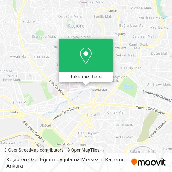 Keçiören Özel Eğitim Uygulama Merkezi ı. Kademe map