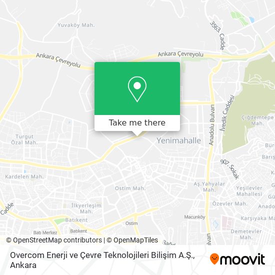 Overcom Enerji ve Çevre Teknolojileri Bilişim A.Ş. map