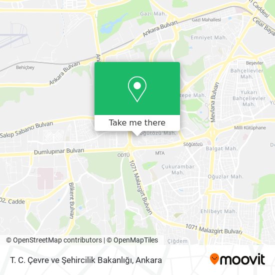 T. C. Çevre ve Şehircilik Bakanlığı map