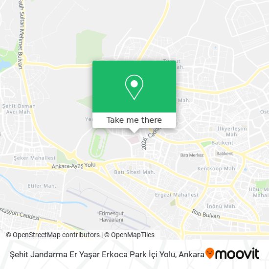 Şehit Jandarma Er Yaşar Erkoca Park İçi Yolu map
