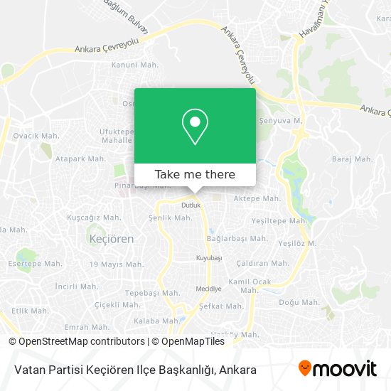 Vatan Partisi Keçiören Ilçe Başkanlığı map
