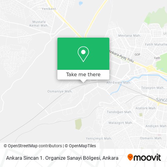 Ankara Sincan 1. Organize Sanayi Bölgesi map