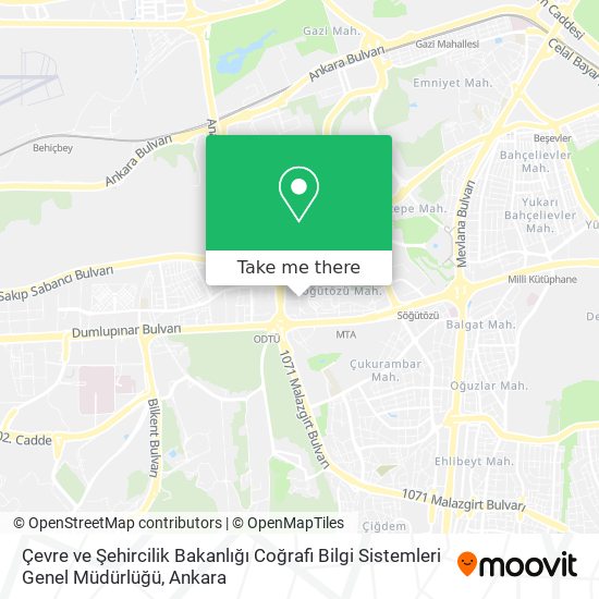 Çevre ve Şehircilik Bakanlığı Coğrafi Bilgi Sistemleri Genel Müdürlüğü map
