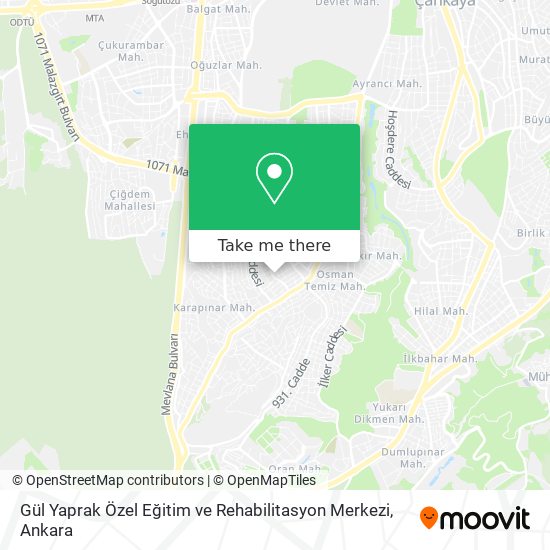 Gül Yaprak Özel Eğitim ve Rehabilitasyon Merkezi map