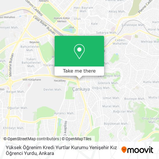 Yüksek Öğrenim Kredi Yurtlar Kurumu Yenişehir Kız Öğrenci Yurdu map