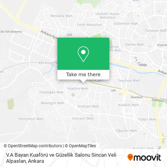 V.A Bayan Kuaförü ve Güzellik Salonu Sincan Veli Alpaslan map