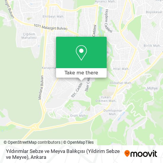 Yıldırımlar Sebze ve Meyva Balıkçısı (Yildirim Sebze ve Meyve) map