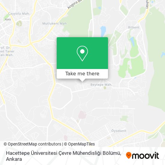 Hacettepe Üniversitesi Çevre Mühendisliği Bölümü map