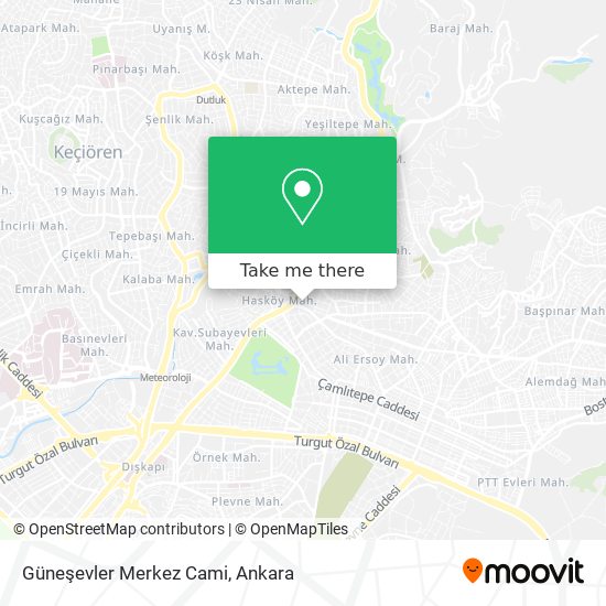 Güneşevler Merkez Cami map