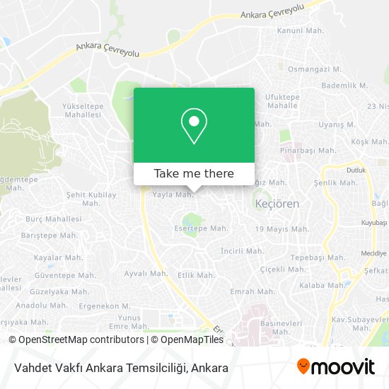 Vahdet Vakfı Ankara Temsilciliği map