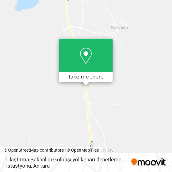 Ulaştırma Bakanlığı Gölbaşı yol kenarı denetleme istastyonu map