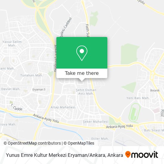 Yunus Emre Kultur Merkezi Eryaman / Ankara map