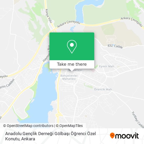 Anadolu Gençlik Derneği Gölbaşı Öğrenci Özel Konutu map