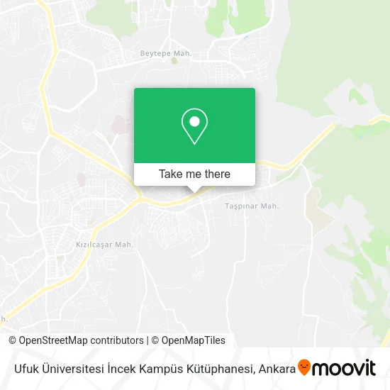 Ufuk Üniversitesi İncek Kampüs Kütüphanesi map