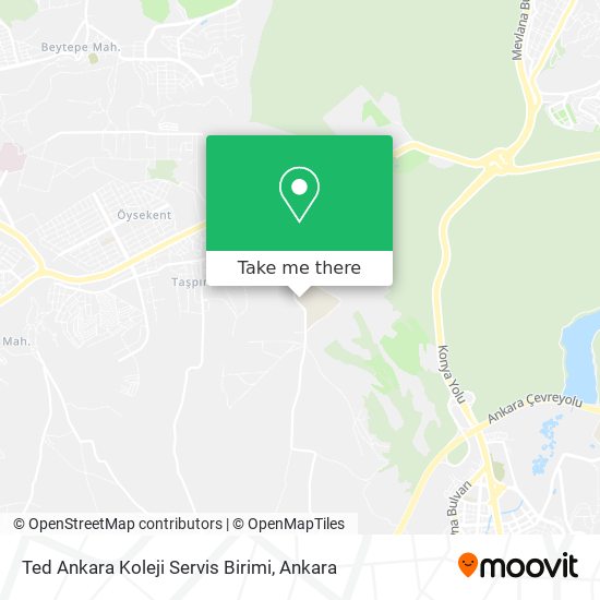 Ted Ankara Koleji Servis Birimi map