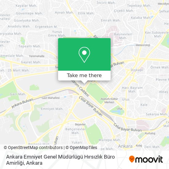 Ankara Emniyet Genel Müdürlügü Hırsızlık Büro Amirliği map