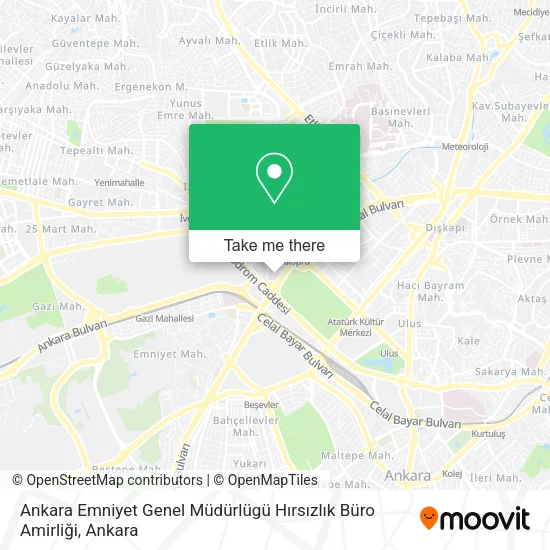 Ankara Emniyet Genel Müdürlügü Hırsızlık Büro Amirliği map
