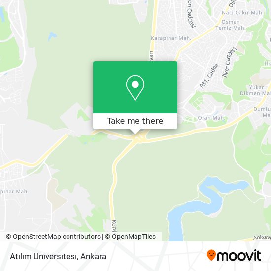 Atılım Unıversıtesı map
