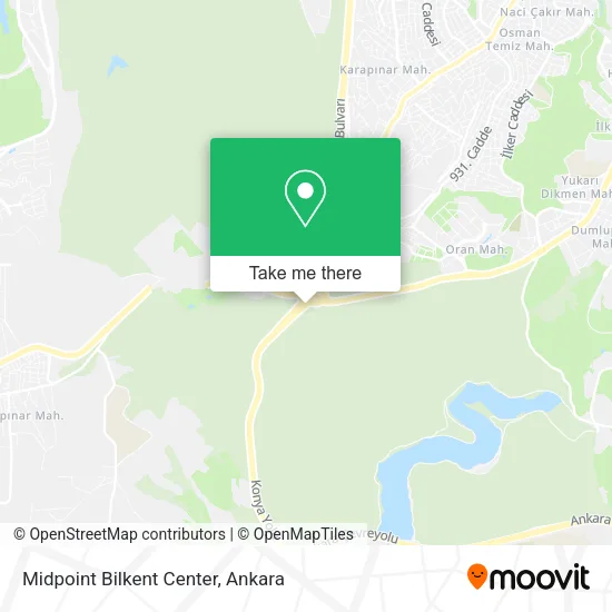Midpoint Bilkent Center map