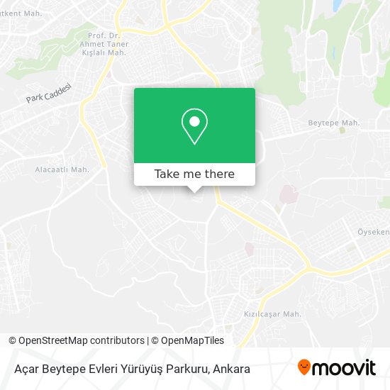 Açar Beytepe Evleri Yürüyüş Parkuru map