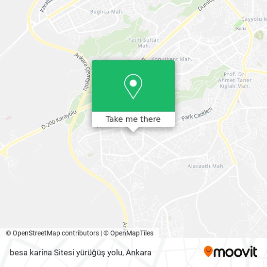 besa karina Sitesi yürüğüş yolu map