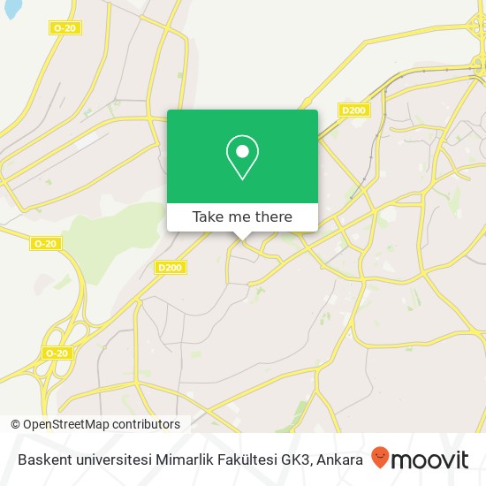 Baskent universitesi Mimarlik Fakültesi GK3 map