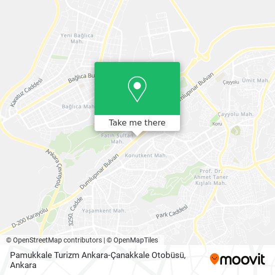 Pamukkale Turizm Ankara-Çanakkale Otobüsü map