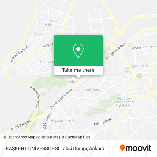 how to get to baskent universitesi taksi duragi in yenimahalle by bus or subway