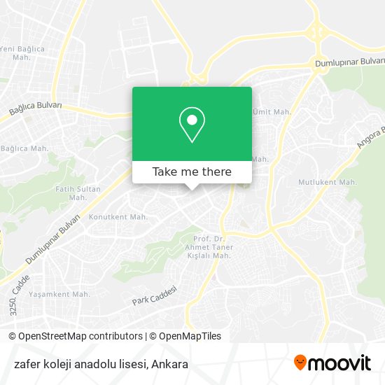 zafer koleji anadolu lisesi map