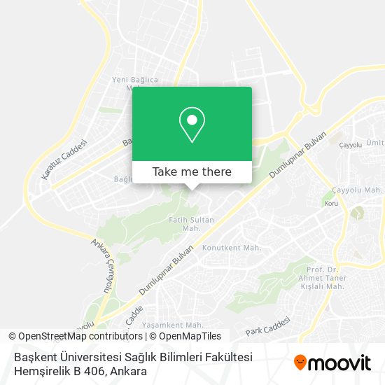 Başkent Üniversitesi Sağlık Bilimleri Fakültesi Hemşirelik B 406 map