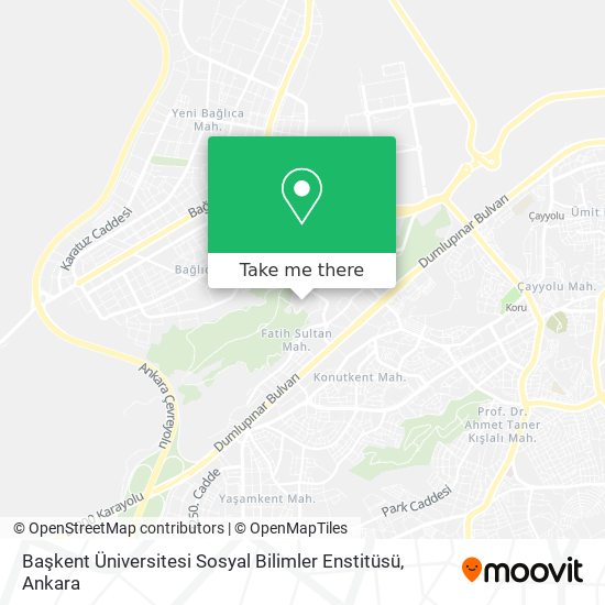 Başkent Üniversitesi Sosyal Bilimler Enstitüsü map
