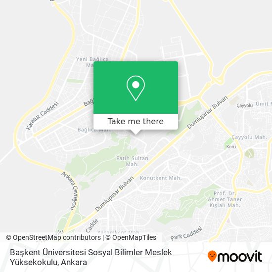 Başkent Üniversitesi Sosyal Bilimler Meslek Yüksekokulu map