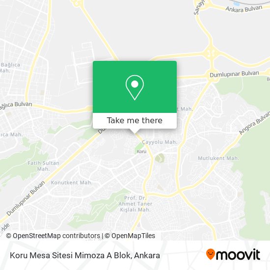 Koru Mesa Sitesi Mimoza A Blok map