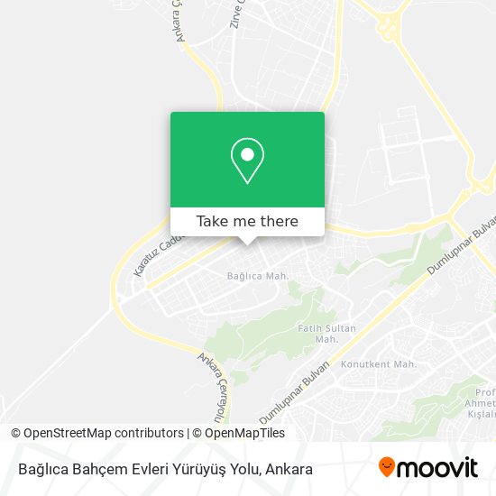 Bağlıca Bahçem Evleri Yürüyüş Yolu map