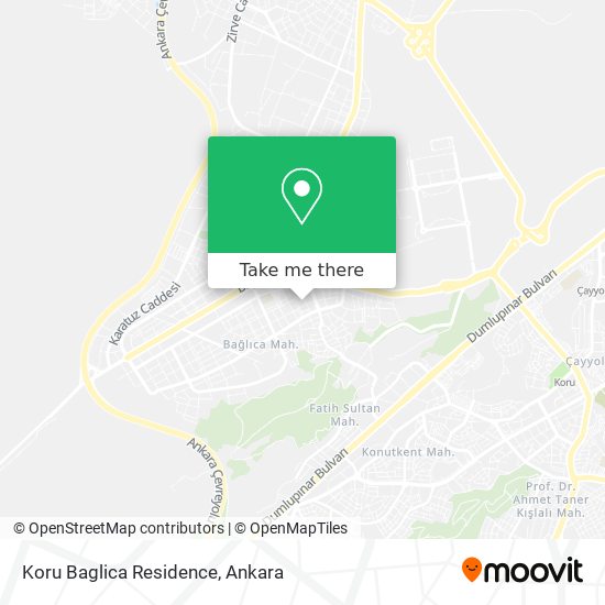 How to get to Koru Baglica Residence in Etimesgut by Bus or Subway?