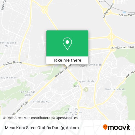 Mesa Koru Sitesi Otobüs Durağı map