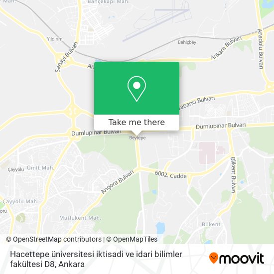 Hacettepe üniversitesi iktisadi ve idari bilimler fakültesi D8 map