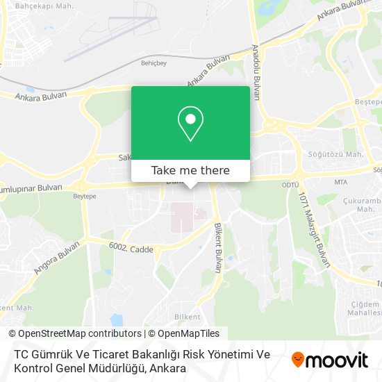 TC Gümrük Ve Ticaret Bakanlığı Risk Yönetimi Ve Kontrol Genel Müdürlüğü map