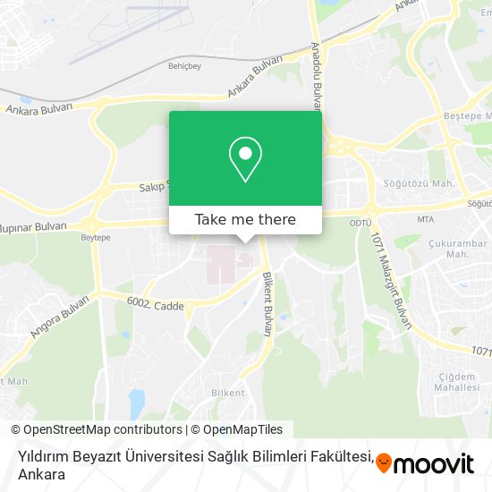 Yıldırım Beyazıt Üniversitesi Sağlık Bilimleri Fakültesi map