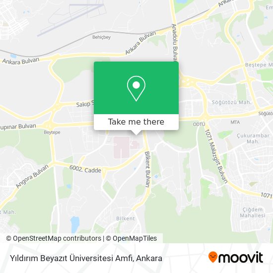 Yıldırım Beyazıt Üniversitesi Amfi map