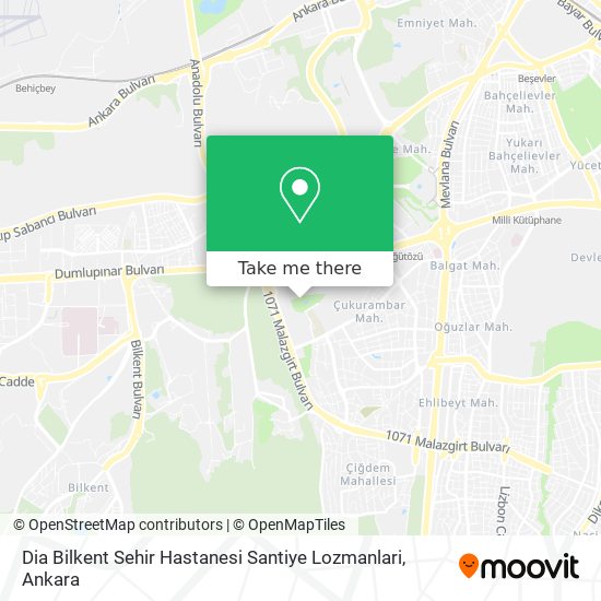 Dia Bilkent Sehir Hastanesi Santiye Lozmanlari map