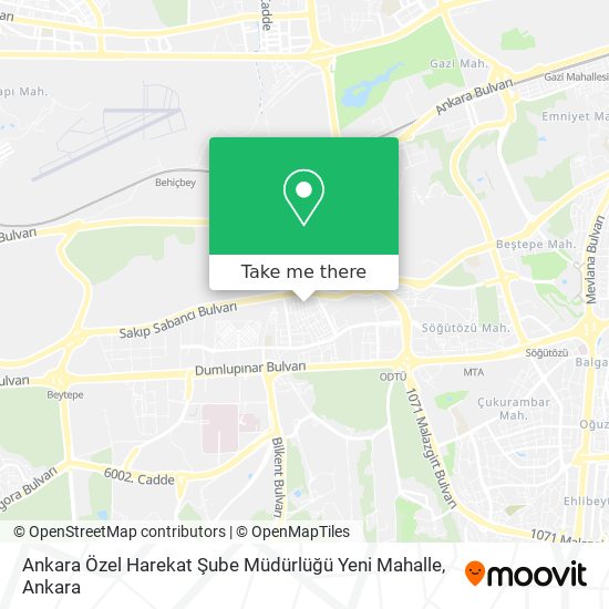 Ankara Özel Harekat Şube Müdürlüğü Yeni Mahalle map