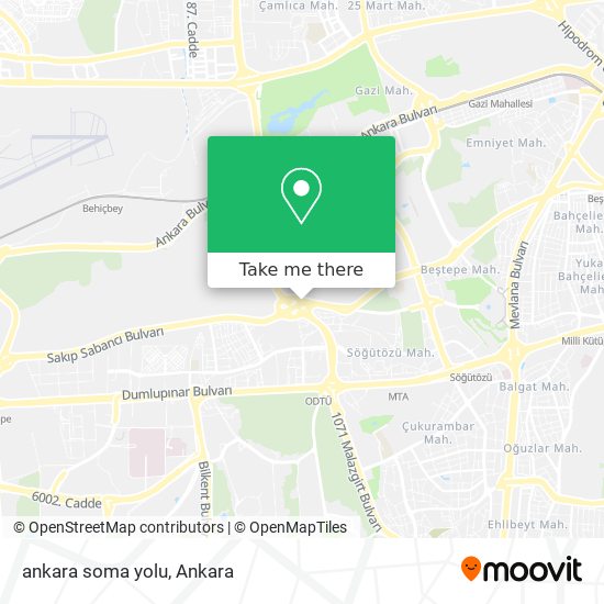 ankara soma yolu map