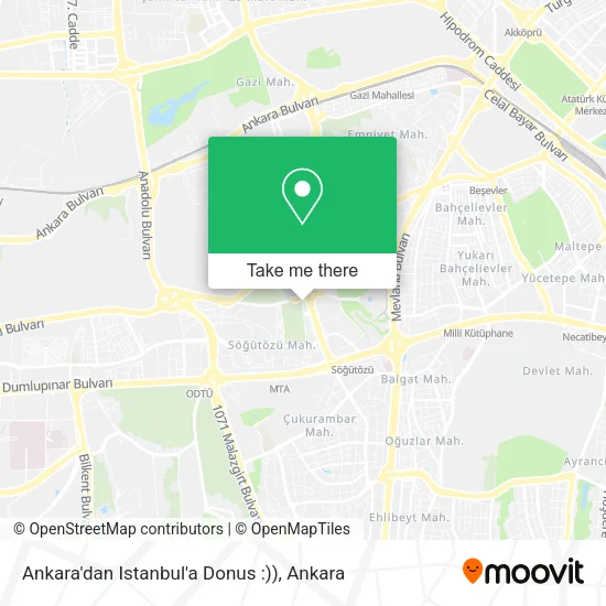 Ankara'dan Istanbul'a Donus :)) map