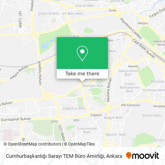 Cumhurbaşkanlığı Sarayı TEM Büro Amirliği map