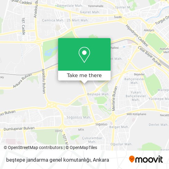 beştepe jandarma genel komutanlığı map